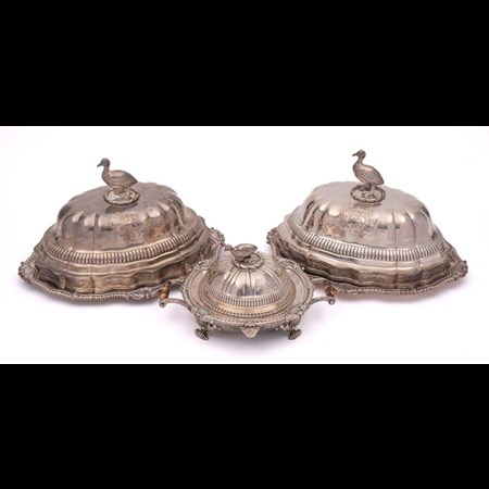 A Pair Of George III Silver Entree Dishes And Covers, Maker William Stroud, London